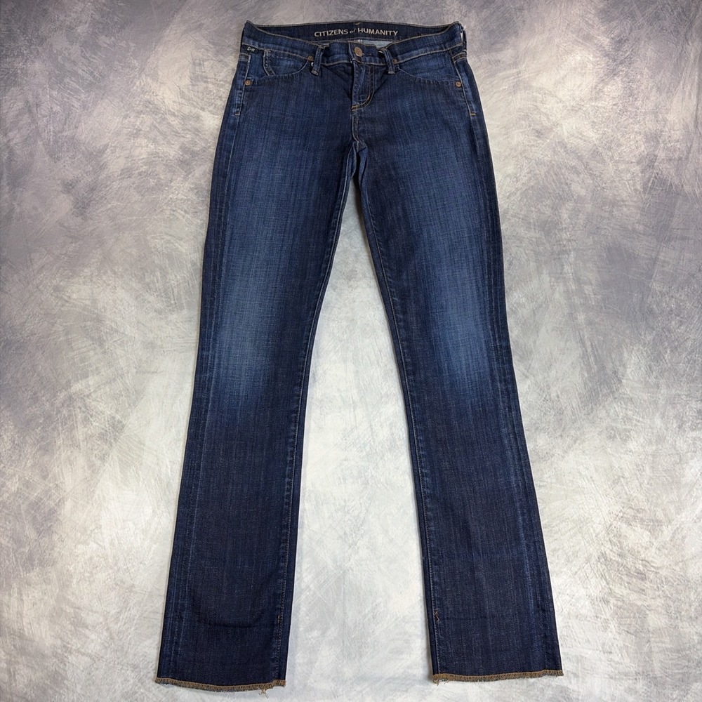 Citizens of Humanity Straight Leg Jeans Womens 26 Blue Low Rise Dark Wash 1386B